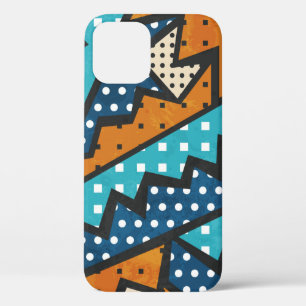 vintage cloth seamless pattern with grunge effect iPhone 12 case