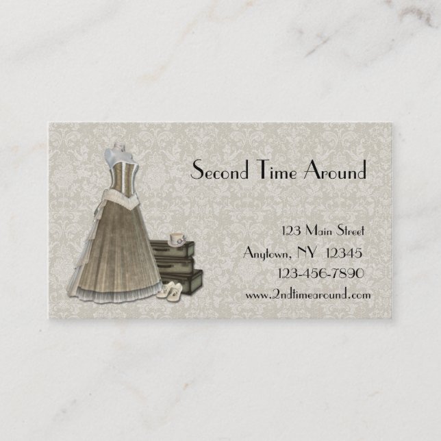 Vintage Clothing Lace Business Card (Front)