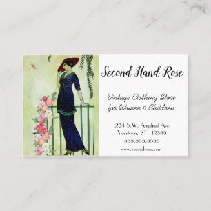 Vintage Clothing Store, Consignment Shop Business Business Card