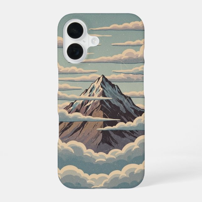 Vintage Cloud Mountain iPhone 16 Case (Back)