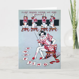 Vintage Clown Christmas Card