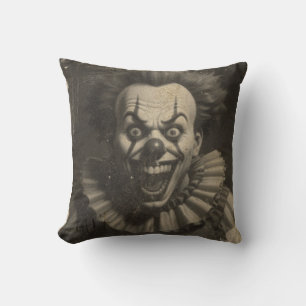 vintage clown Throw Pillow