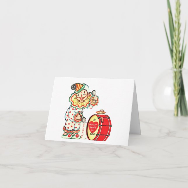 Vintage Clown Valentine Card (Front)