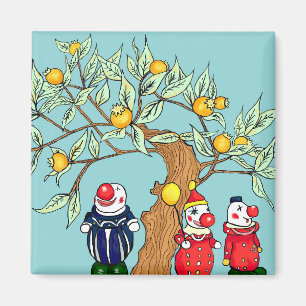 Vintage Clowns Under Tree Magnet