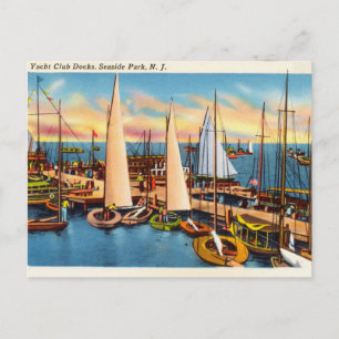 Vintage Club Docks, Seaside Park, New Jersey Postcard