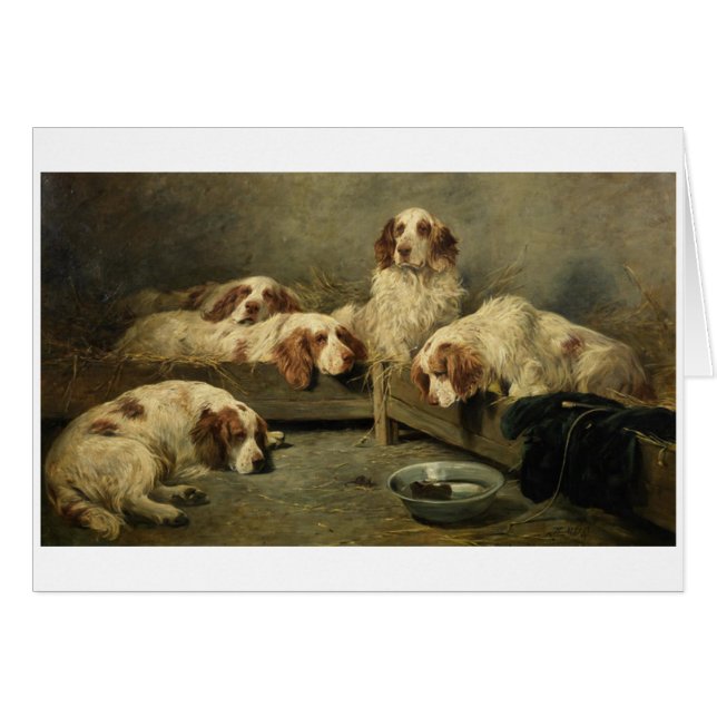Vintage - Clumber Spaniels & a Mouse, (Front Horizontal)