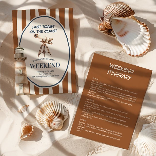 Vintage Coastal Lighthouse  Bachelorette Invitation (Creator Uploaded)