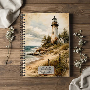 Vintage Coastal Lighthouse Notebook