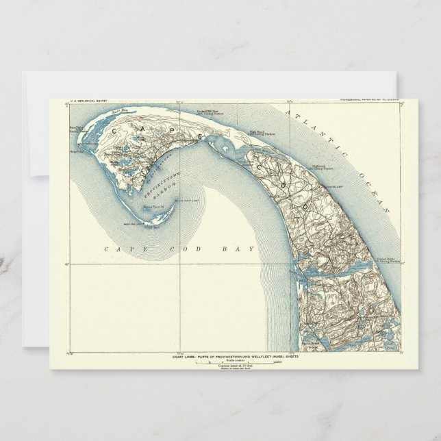 Vintage Coastal Survey Map Chart Provincetown (Front)