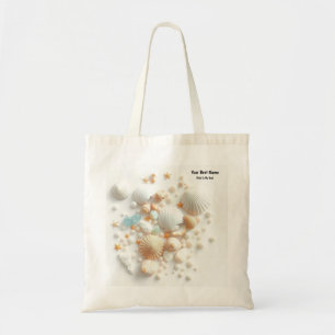Vintage Coastal Watercolor Seashell Decor Tote Bag