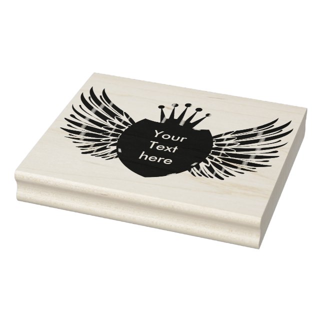 Vintage "coat of arms" Golden Wings Rubber Stamp (Stamp)