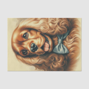 Vintage Cocker Spaniel Oil Painting Tissue Paper