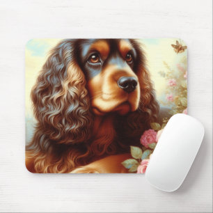 Vintage Cocker Spaniel  Painting Mouse Pad