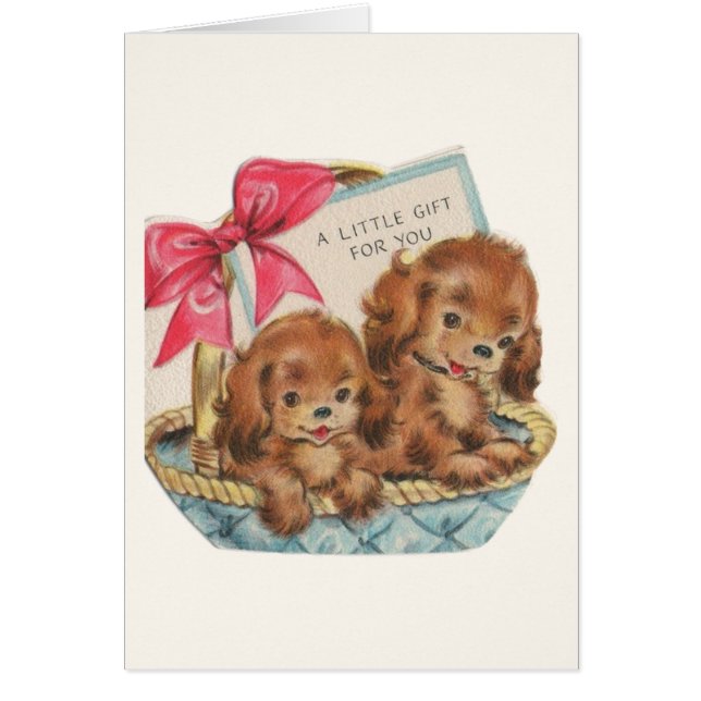 Vintage Cocker Spaniel Puppy Gift Card (Front)