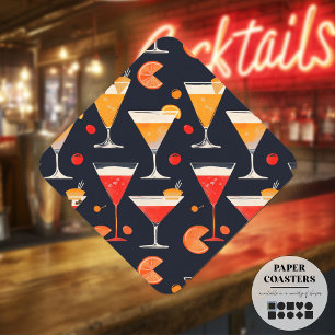 Vintage Cocktail Hour Paper Coaster