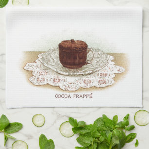 Vintage cocoa victorian hot chocolate elegant tea towel