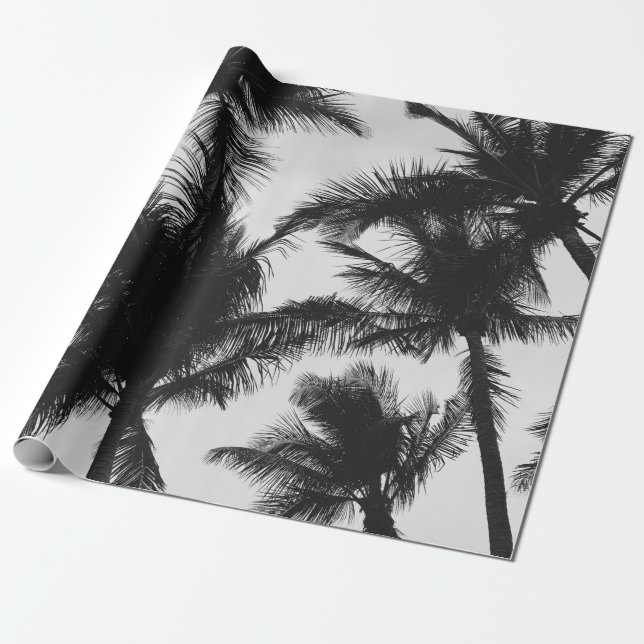 VINTAGE COCONUT PALM TREE WRAPPING PAPER (Unrolled)