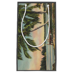 Vintage Coconut Palms Tropical Breeze Sunset Small Gift Bag
