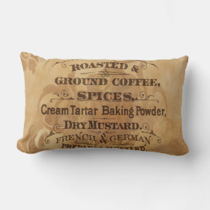 Vintage Coffee and Spices Stylish Lumbar Cushion