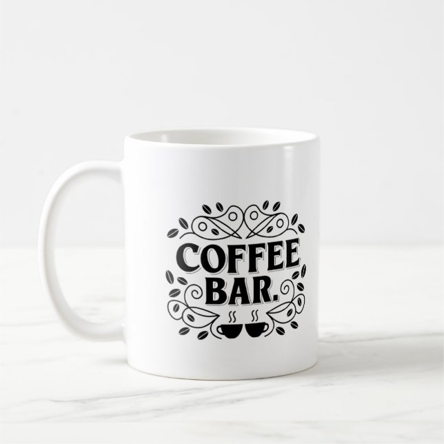 "Vintage Coffee Bar Sign Design" Coffee Mug (Left)