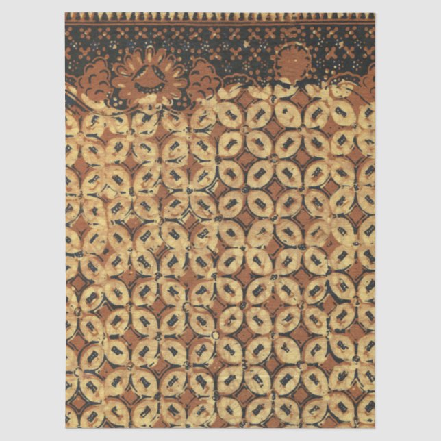 Vintage Coffee Bean Geometric Batik Pattern Tissue Paper (Front)