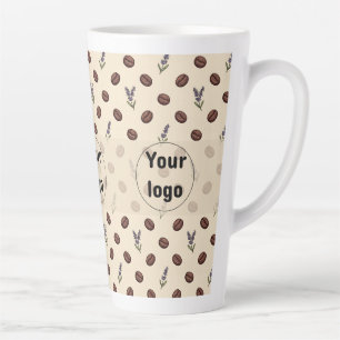 Vintage Coffee Beans and Lavender Cafe Branding Latte Mug