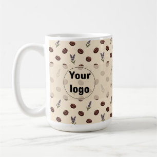 Vintage Coffee Beans and Lavender Cafe Branding Mug