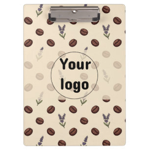 Vintage Coffee Beans and Lavender Seamless Pattern Clipboard