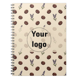 Vintage Coffee Beans and Lavender Seamless Pattern Notebook