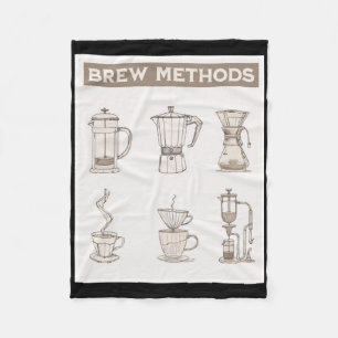 Vintage Coffee Brewing Ods - Hand-drawn Illustrati Fleece Blanket