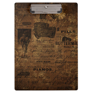 Vintage Coffee Collage Clipboard