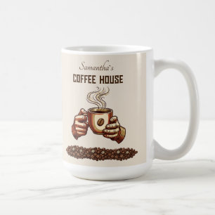 Vintage Coffee Cup Custom Cafe Brand