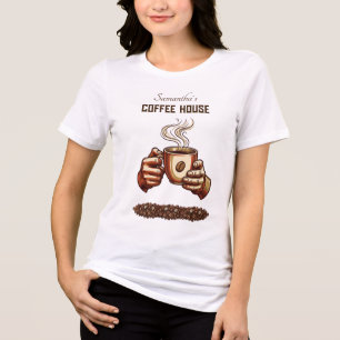 Vintage Coffee Cup Custom Cafe Brand Tri-Blend Shirt