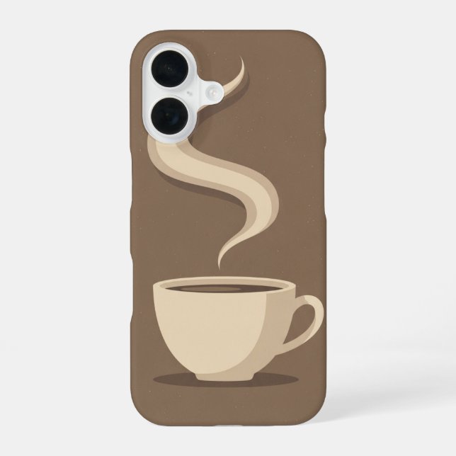 Vintage Coffee Cup iPhone 16 Case (Back)