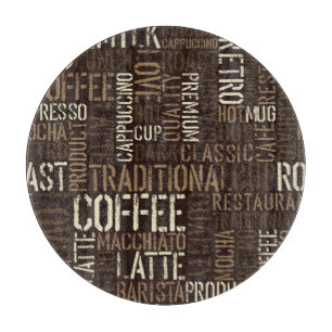 Vintage Coffee Experience Seamless Pattern Cutting Board