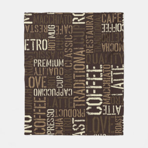 Vintage Coffee Experience Seamless Pattern Fleece Blanket