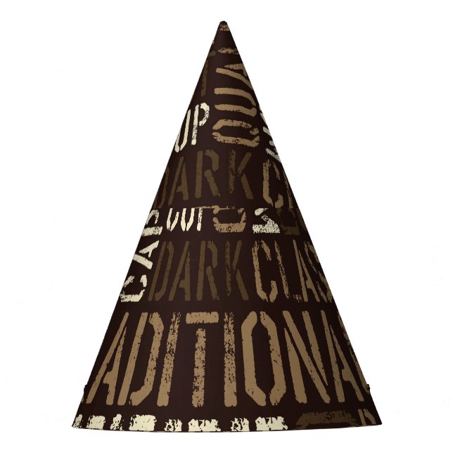 Vintage Coffee Experience Seamless Pattern Party Hat (Front)
