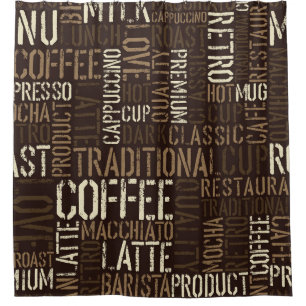 Vintage Coffee Experience Seamless Pattern Shower Curtain