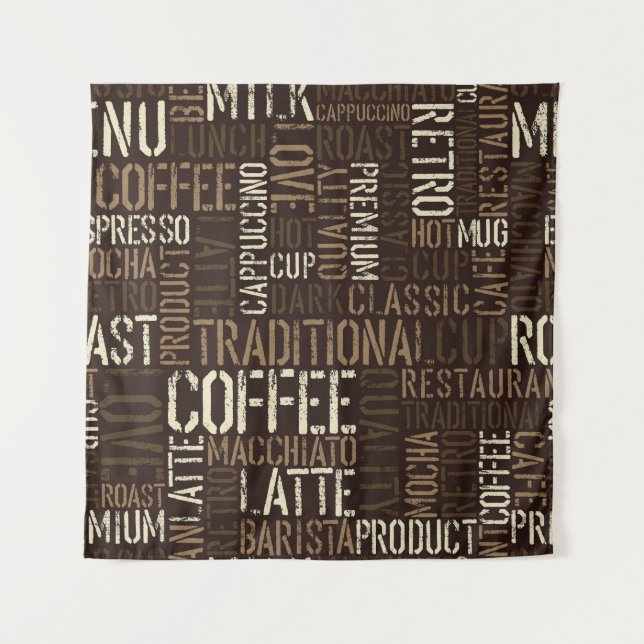 Vintage Coffee Experience Seamless Pattern Tapestry (Front)