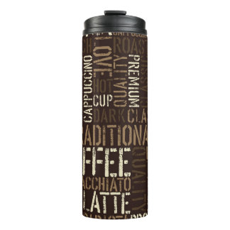 Vintage Coffee Experience Seamless Pattern Thermal Tumbler