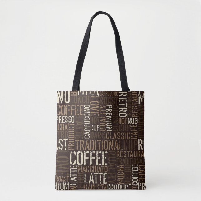 Vintage Coffee Experience Seamless Pattern Tote Bag (Front)