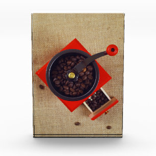 Vintage coffee grinder photo block