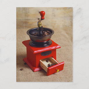 Vintage coffee grinder postcard