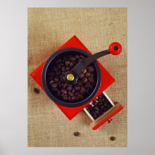 Vintage coffee grinder poster