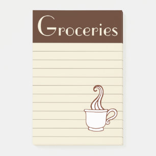 Vintage Coffee Groceries Post It Notes