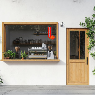 Vintage Coffee Here Right Arrow Sign