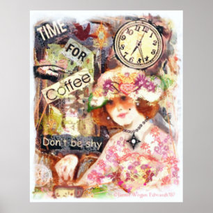 Vintage Coffee Lady Art Print