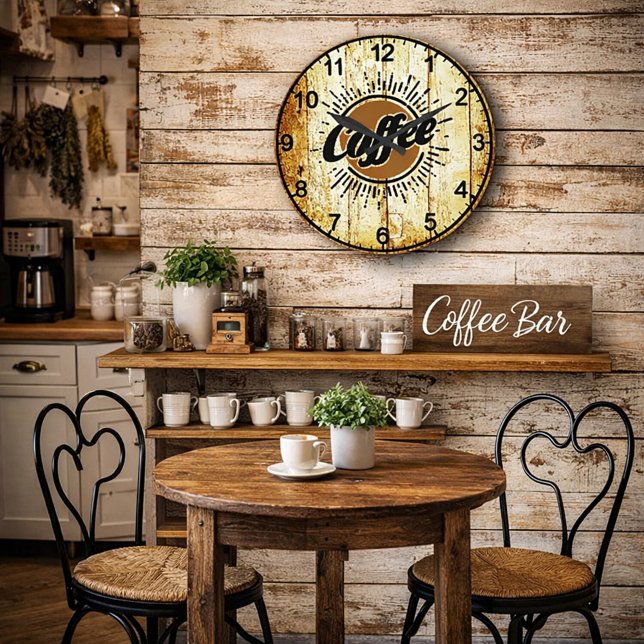 Vintage coffee large clock (Creator Uploaded)