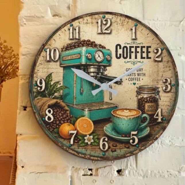 Vintage Coffee Large Clock (Creator Uploaded)