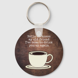 Vintage Coffee Lover Funny Quote Keychain